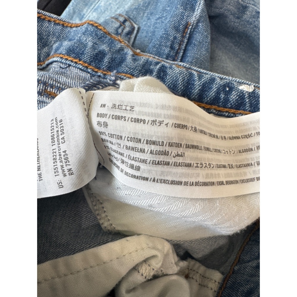 Abercrombie & Fitch Ankle Straight Ultra High Rise Distressed Jeans Light Wash 6 - Picture 8 of 8